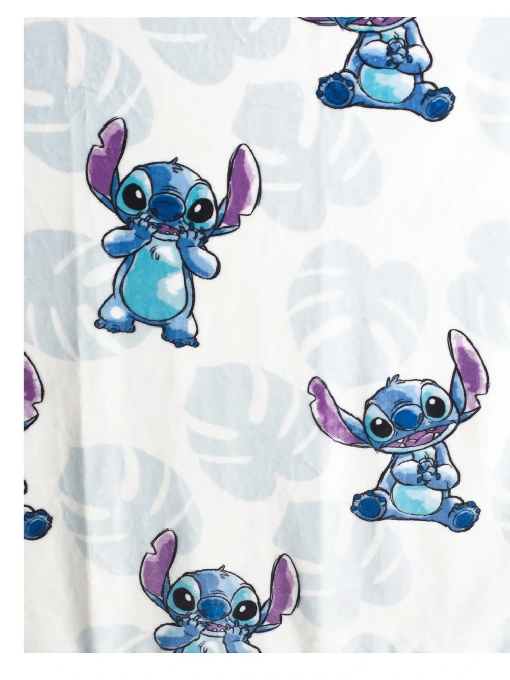 Disney Lilo & Stitch Watercolor Plush Throw Blanket 60x70 Soft Blue White NEW